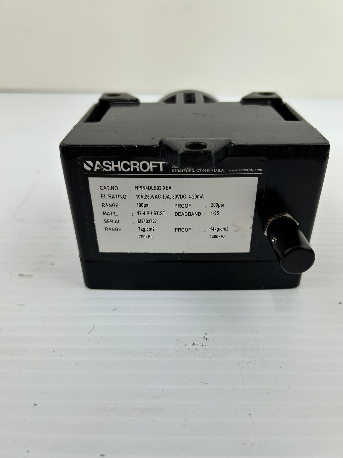Ashcroft NPIN4DLS02 XEA Adjustable Deadband Pressure Switch 100 PSI 10A - NEW