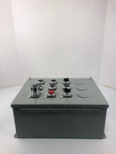 Hoffman E12PBY25 Industrial Enclosure with Allen-Bradley Pushbutton Switches