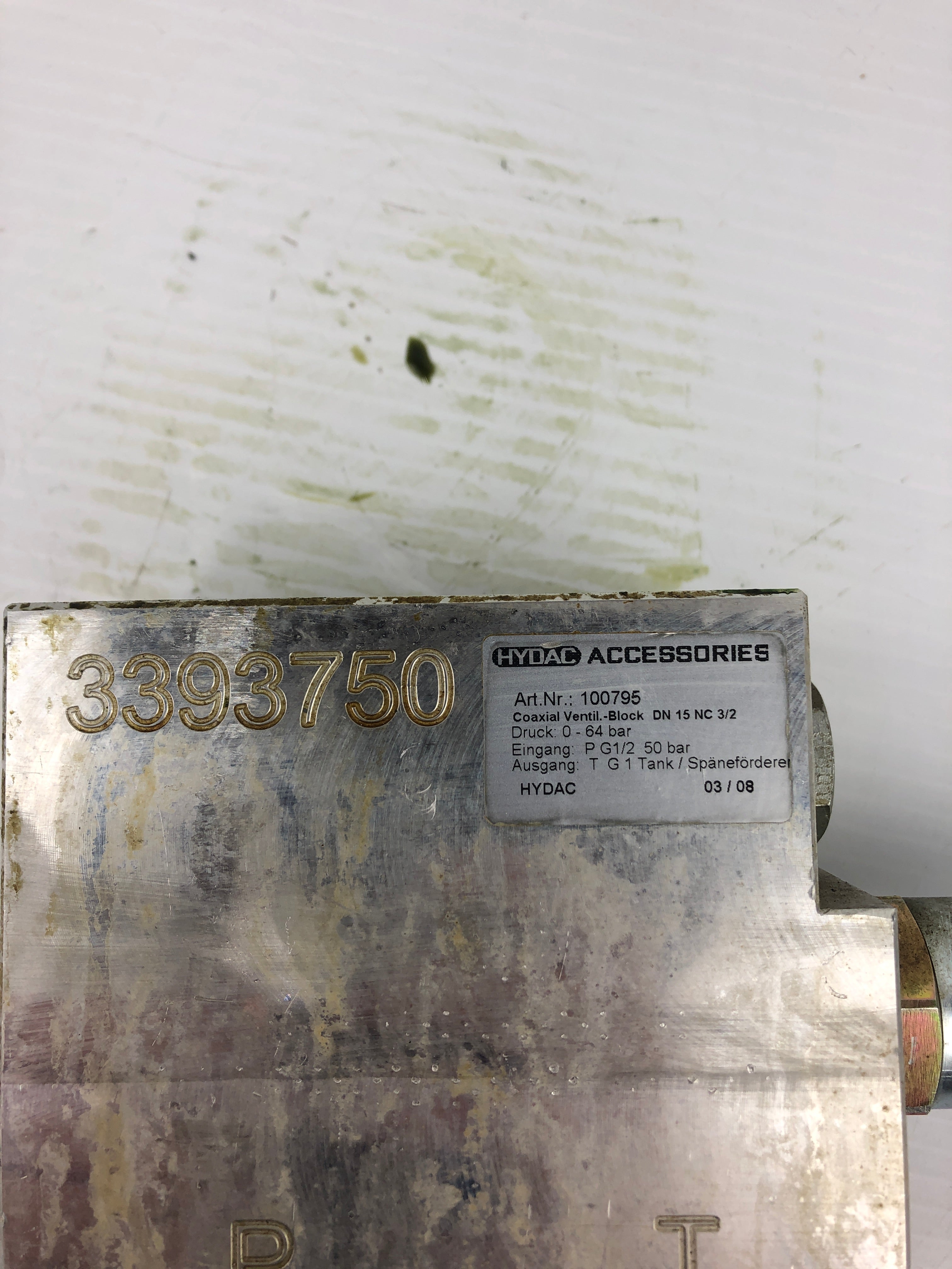 Hydac Accessories 3393750 Valve Block 100795