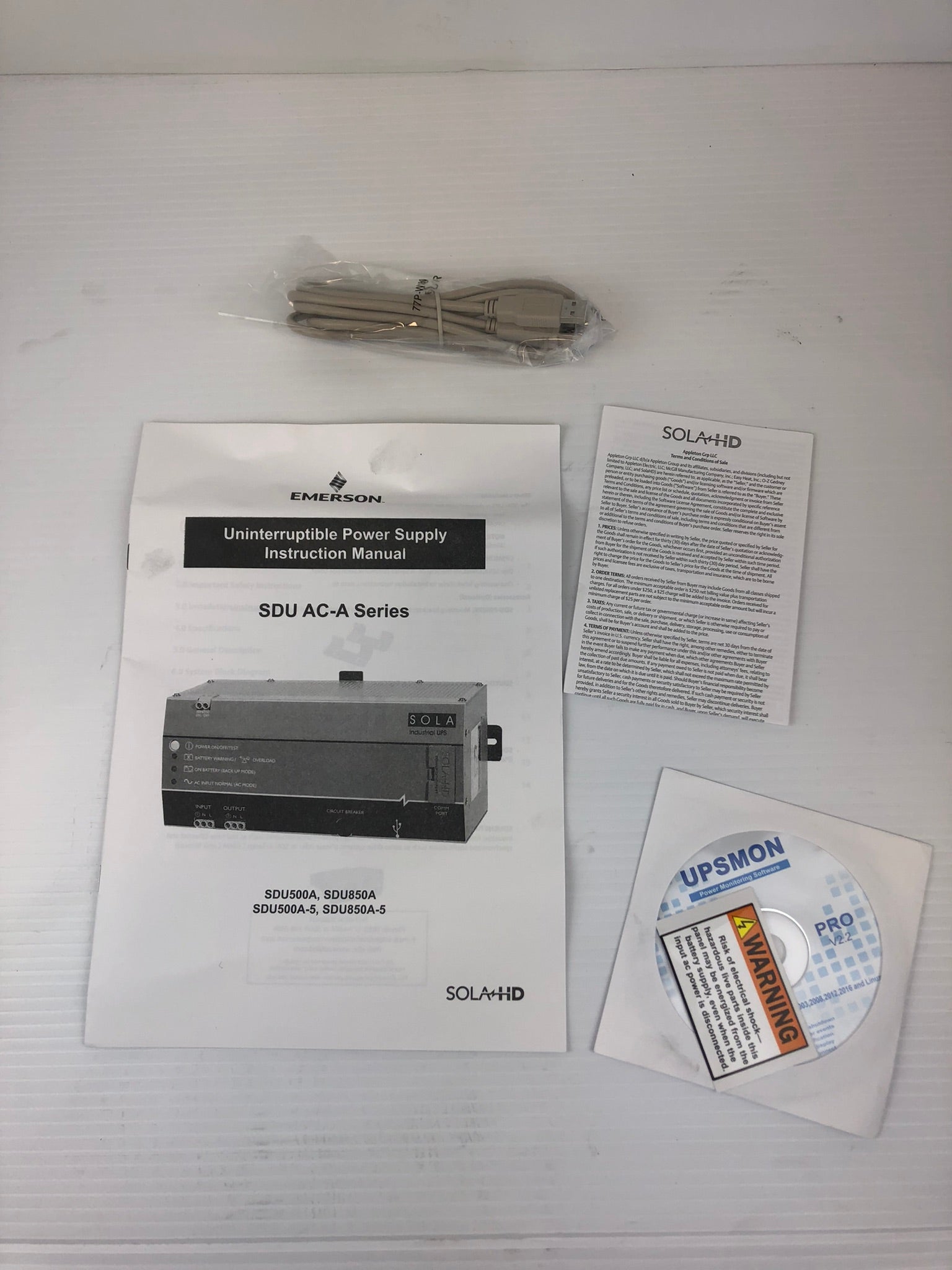 Emerson Sola SDU AC-A Series Uninterruptible Power Supply Instruction Book w/CD