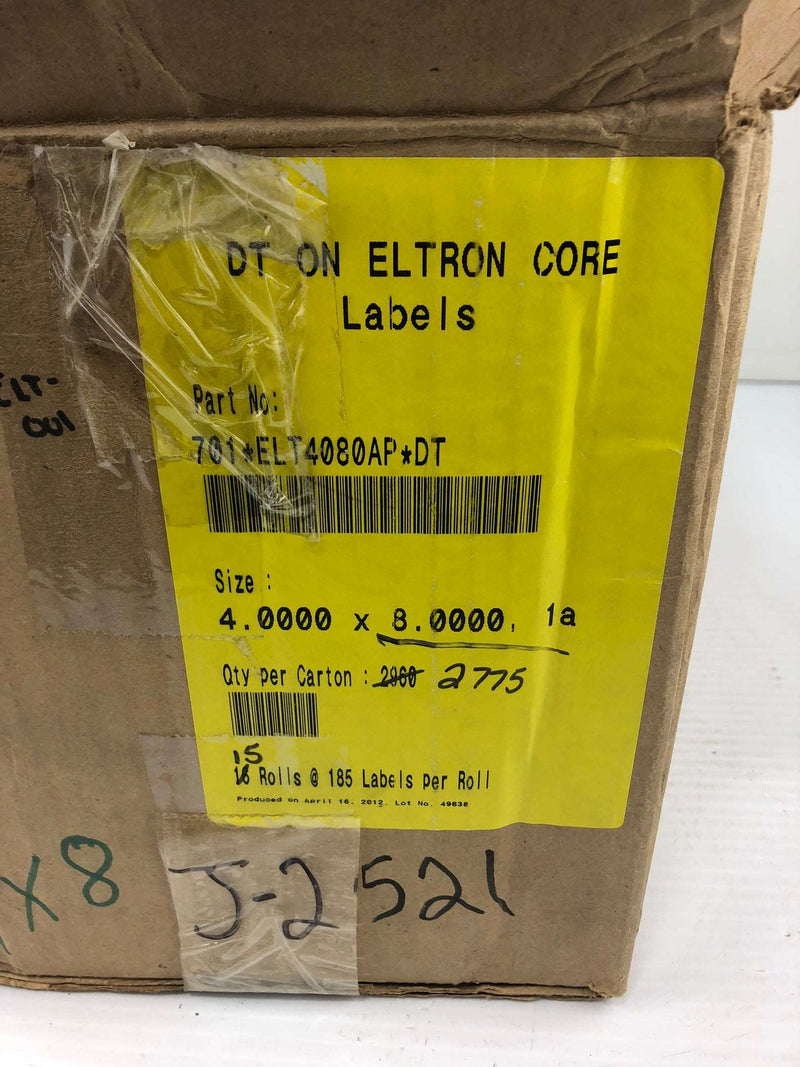 2775 Labels 4 x 8 701*ELT4080AP*DT 15 Rolls 180 Per Roll