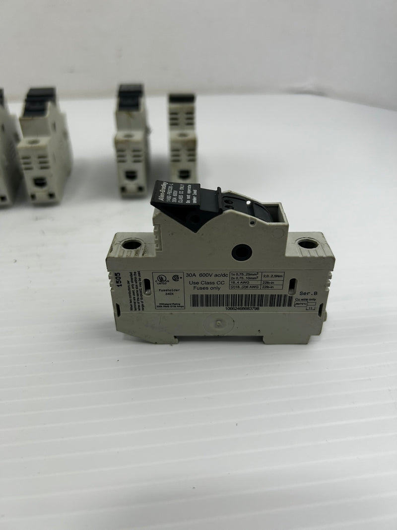 Allen-Bradley 1492-FB3C30-L Fuse Holder Ser. B 600V 30A 1P - Lot of 6