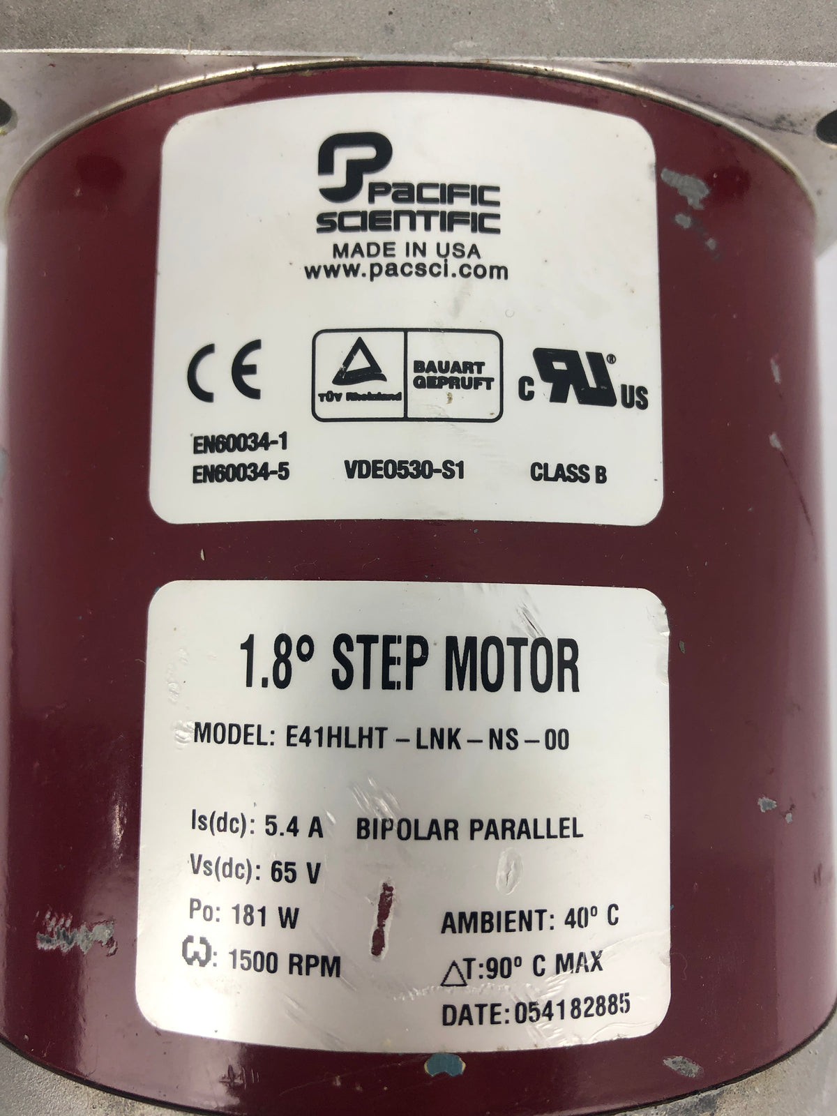 Pacific Scientific E41HLHT-LNK-NS-00 1.8° Step Motor 1500 RPM
