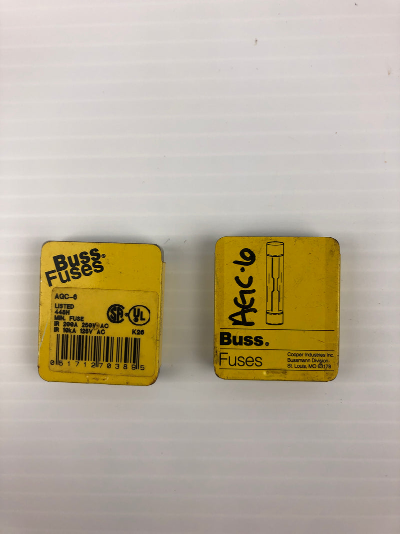 Buss Fuses AGA-6 Mini Fuse - Lot of 9