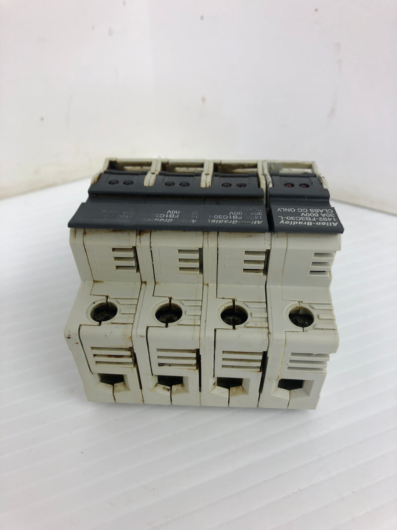 Allen-Bradley 1492-FB3C30-L Fuse Holder Ser. B 600V 30A 4P