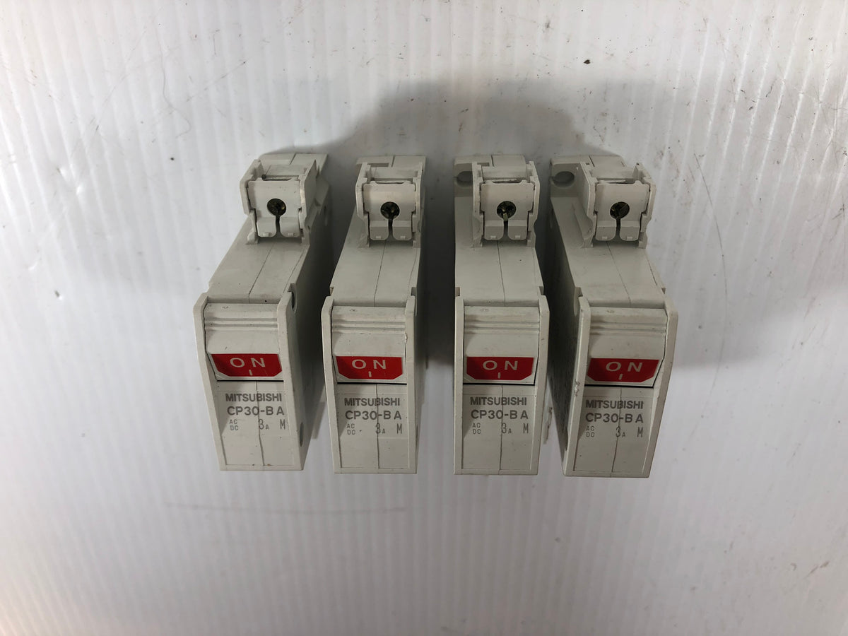 Lot of 4 - Mitsubishi CP30-BA Circuit Protector 3A 1P 220VAC 2.5kA 50/60 Hz