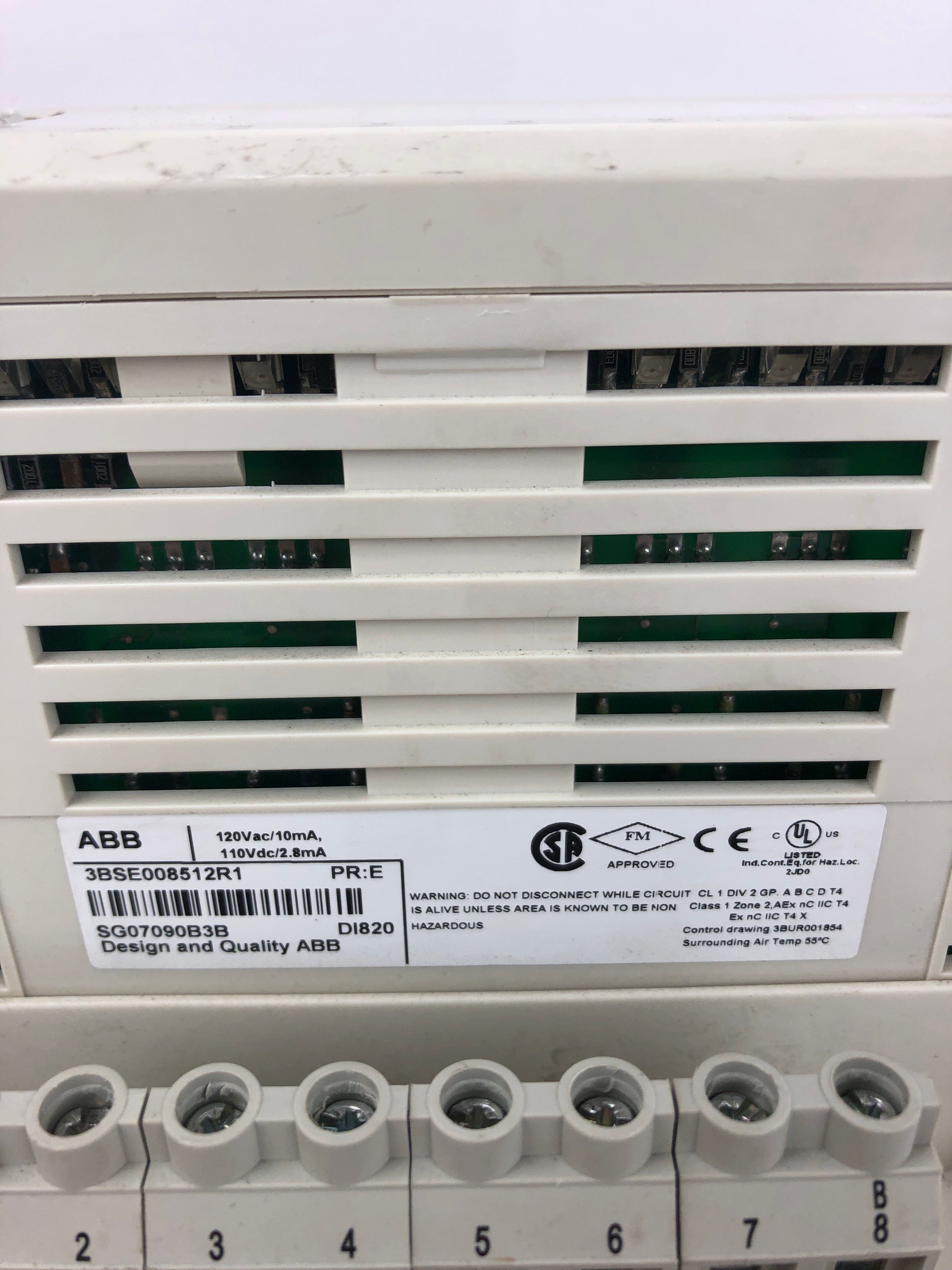 ABB 3BSE013235R1 Digital Input Relay Module Assembly PR: G 3BSE008512R1 PR: E