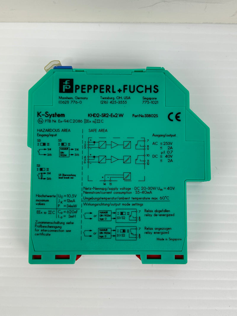 Pepperl + Fuchs KHD2-SR2-Ex2.W Switch Amplifier 33802S