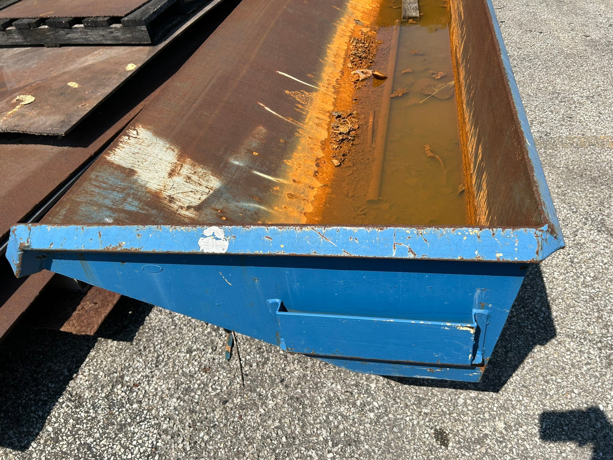 Dump Hopper Painted Steel with Fork Pockets 129" L x 41" W x 33" H OD Blue