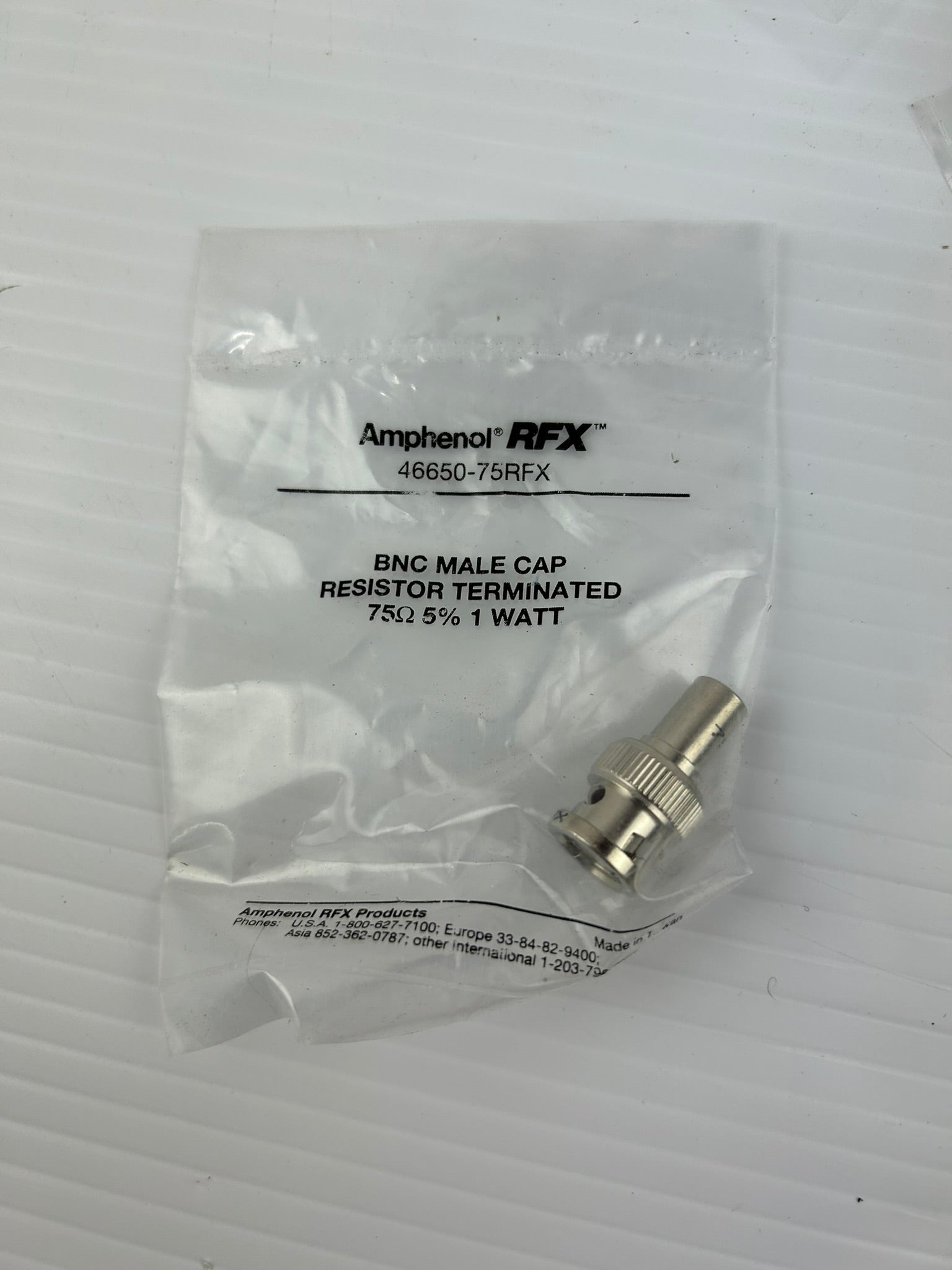Amphenol RFX 46650-75RFX BNC Male Cap Resistor Terminated 75Ω 5% 1W - Lot of 39