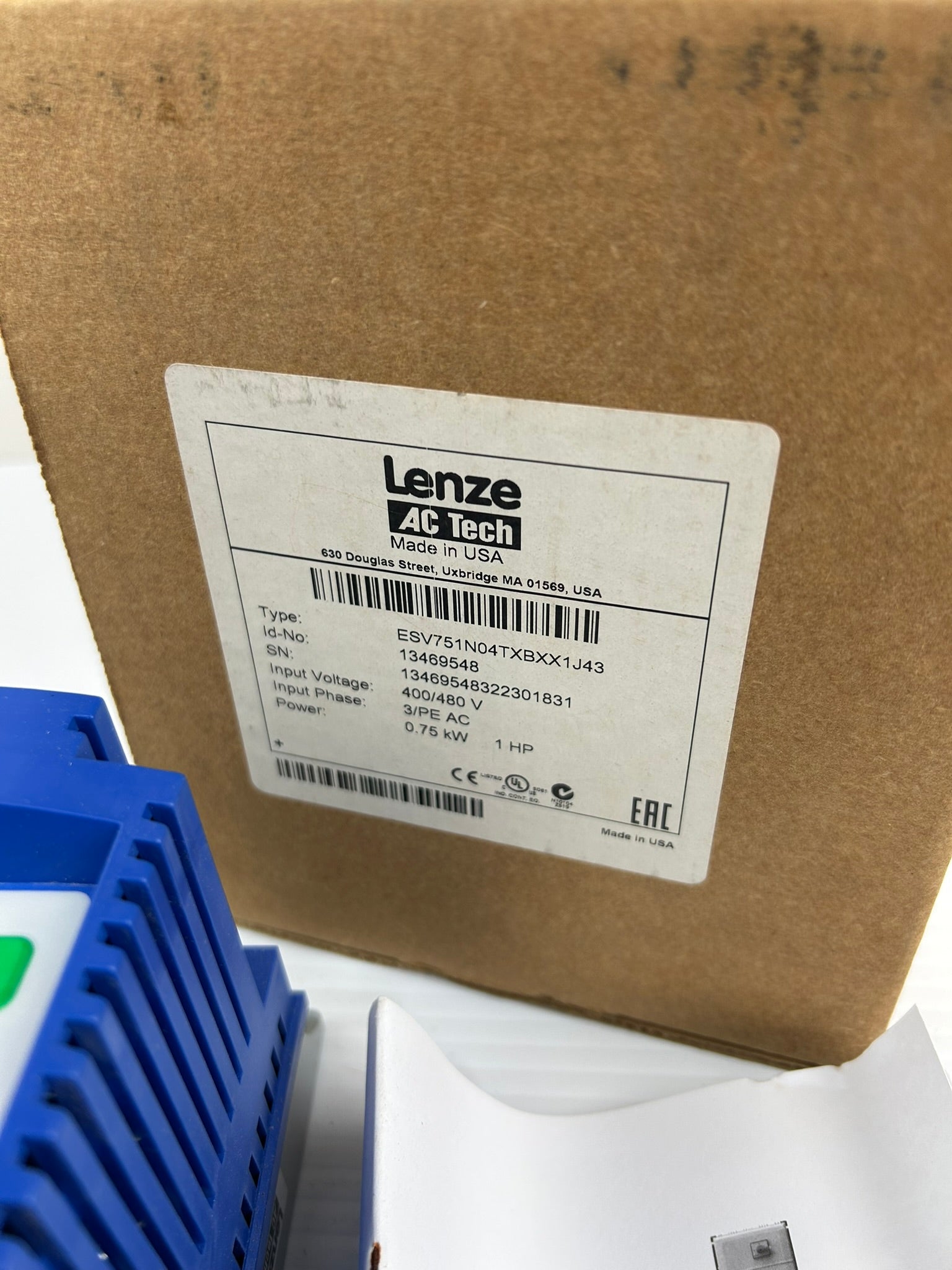 Lenze AC Tech SMVector ESV751N04TXB 1HP 400/480V 3PH VFD AC Drive - USA Shipping