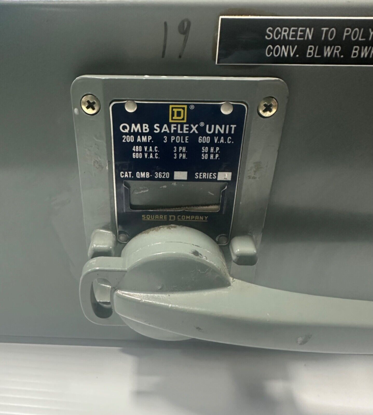 Square D QMB-3620 QMB Saflex Unit Fusible 200A 3 Pole 600VAC 50/60Hz