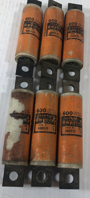 Shawmut Amptrap A60X70 Type 4 Fuse - Lot of 6