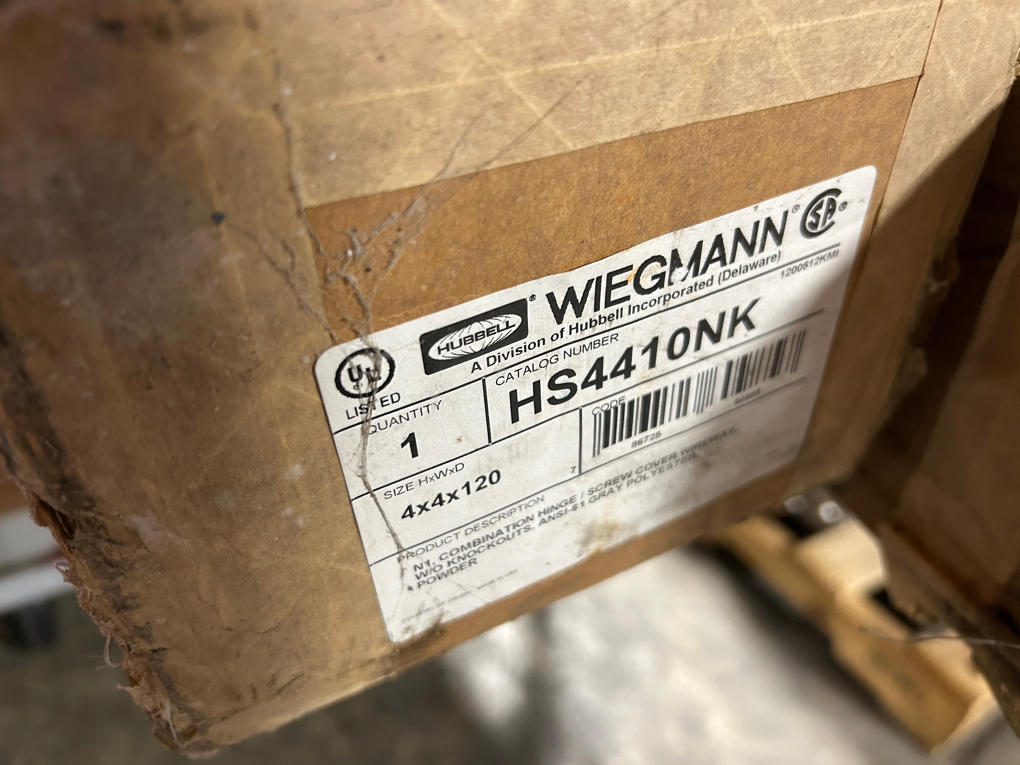 Hubbell Wiegmann HS4410NK Straight Section Electrical Wireway Bus Duct 4x4x120"