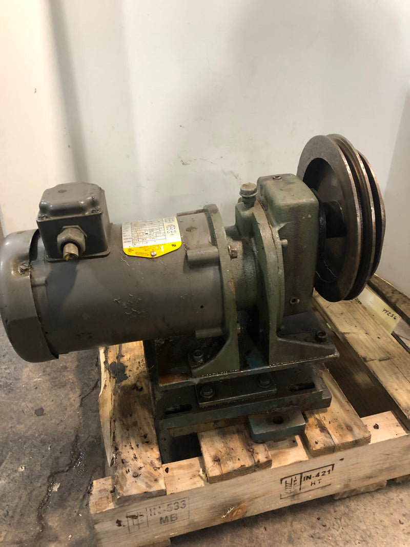 Baldor VM3538 Industrial Motor with Pulley 1/2 HP 1725 RPM 3 PH 56C Frame