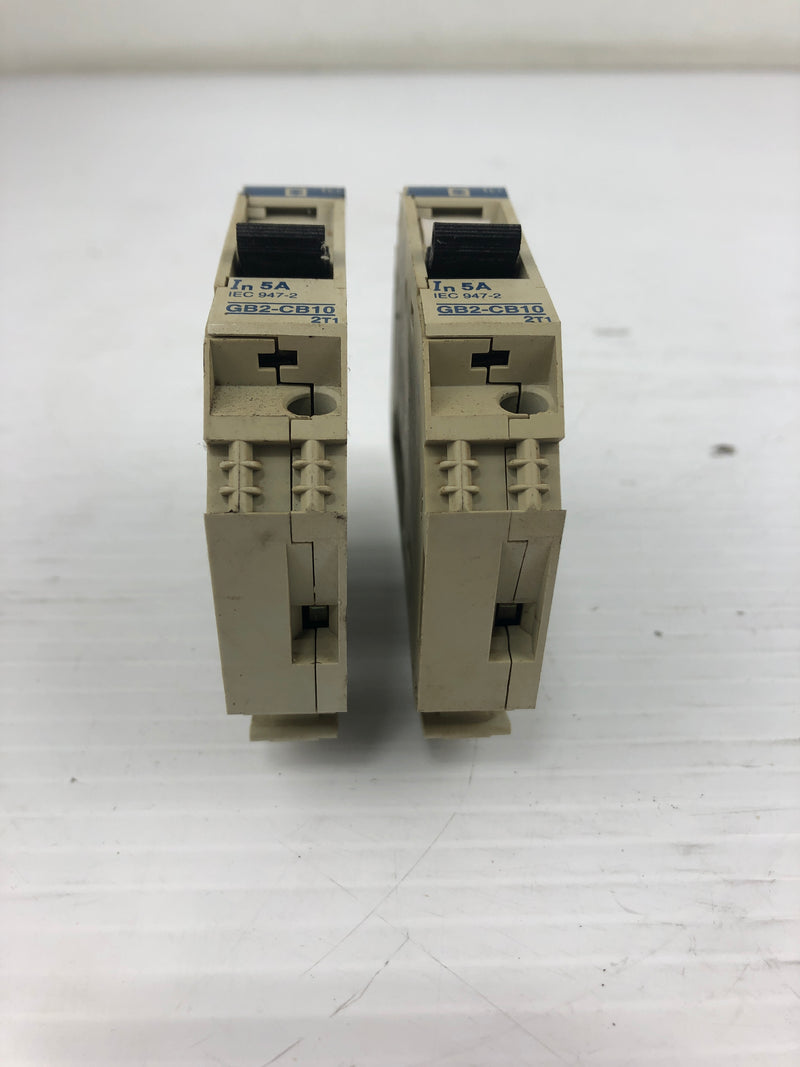 Telemecanique GB2-CB10 Circuit Breaker 5 Amp - Lot of 2