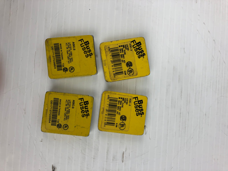 Buss Fuses AGC-3 Mini Fuse - Lot of 16