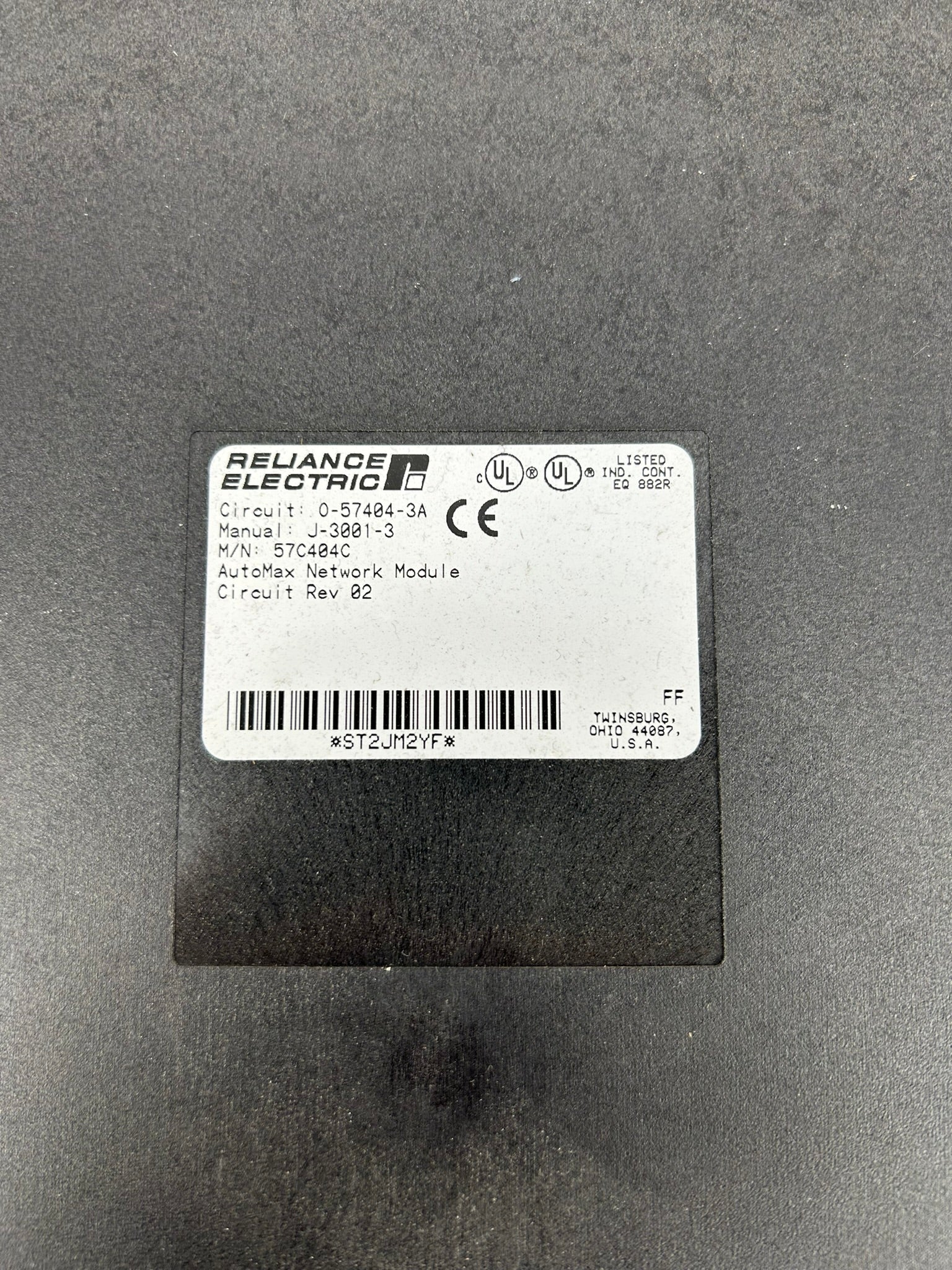 Reliance Electric 57C404C Automax Network Comm Module 0-57404-3A J-3001-3 Rev 02
