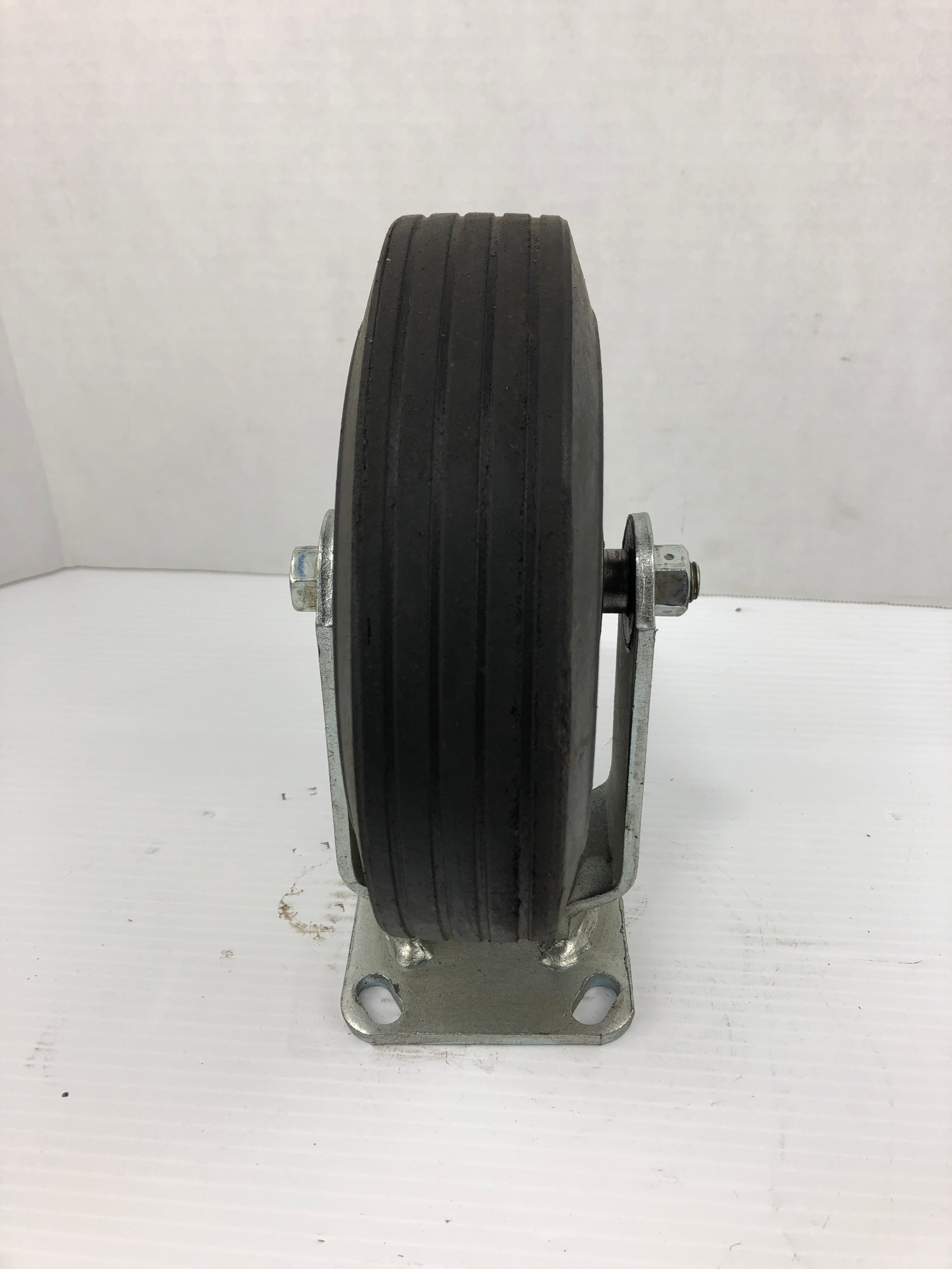 8" Caster Wheel with Bracket 1NWY9 Flat-Free Solid Rubber