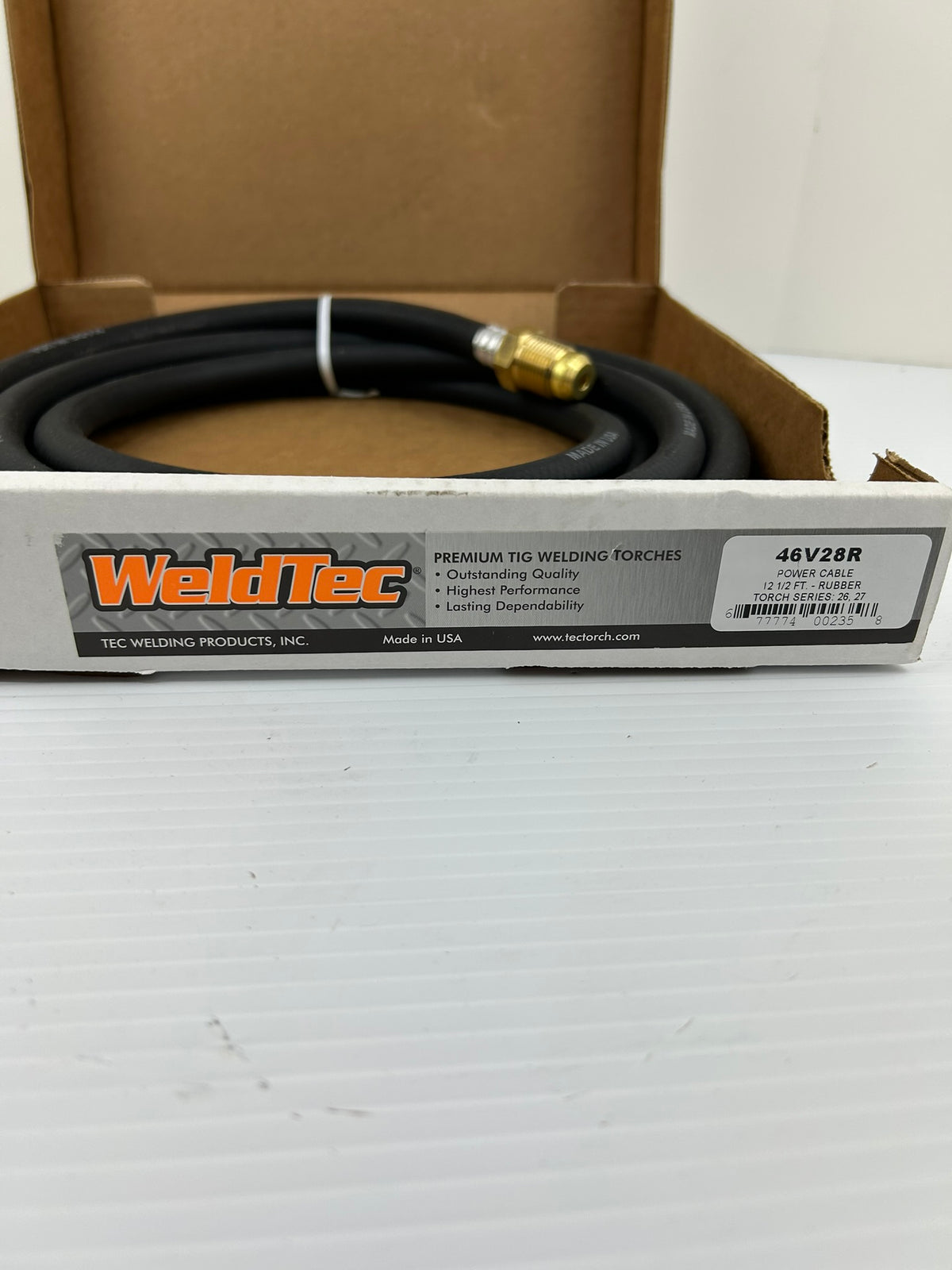 WeldTec 46V28R Welding Power Cable 12-1/2 Foot Rubber Torch Series 26, 27