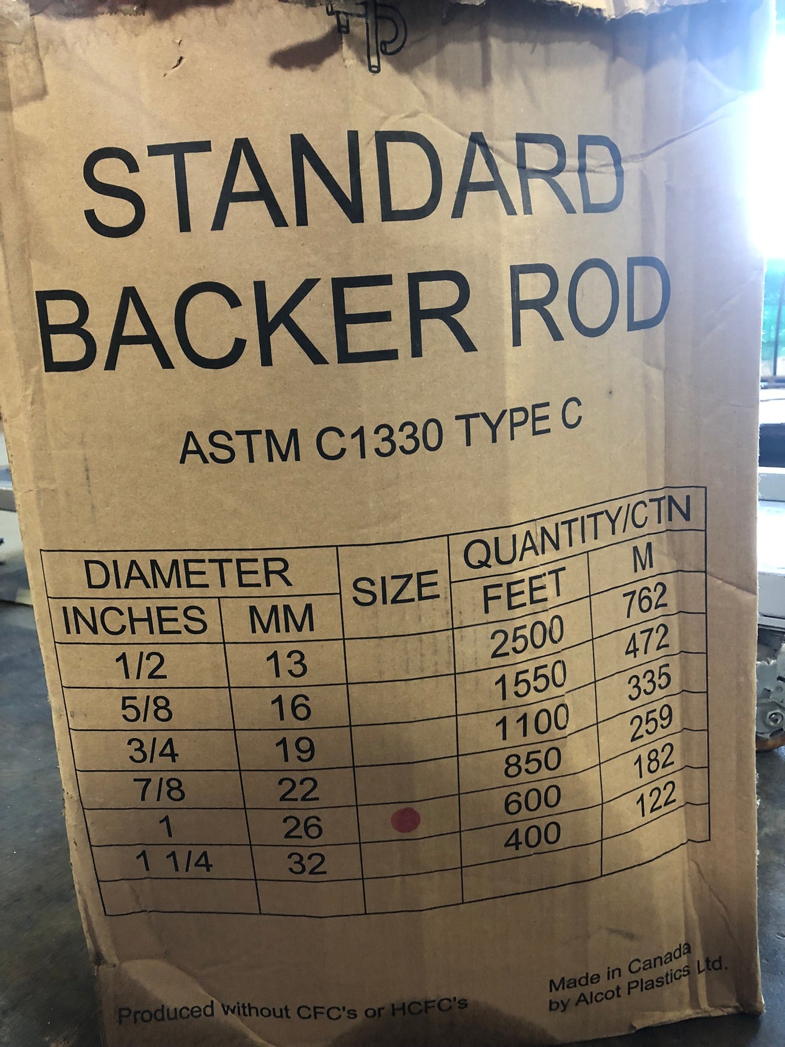 Alcot Plastics Ltd. Closed Cell Polyethylene Foam 1'' x 600 Feet