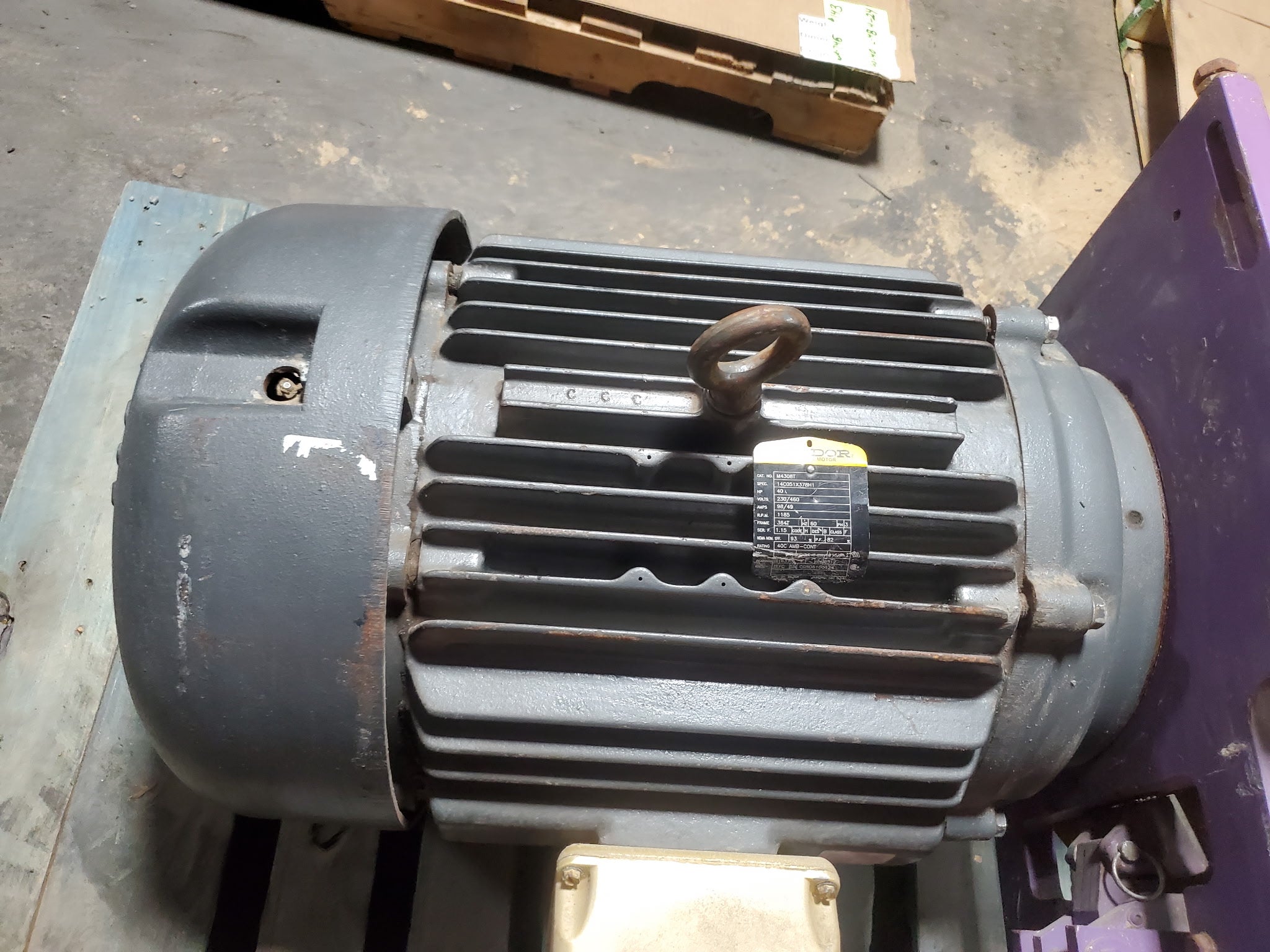 Baldor M4308T Industrial Electric Motor 40HP 230/460V 3PH TEFC 1185 RPM 364T
