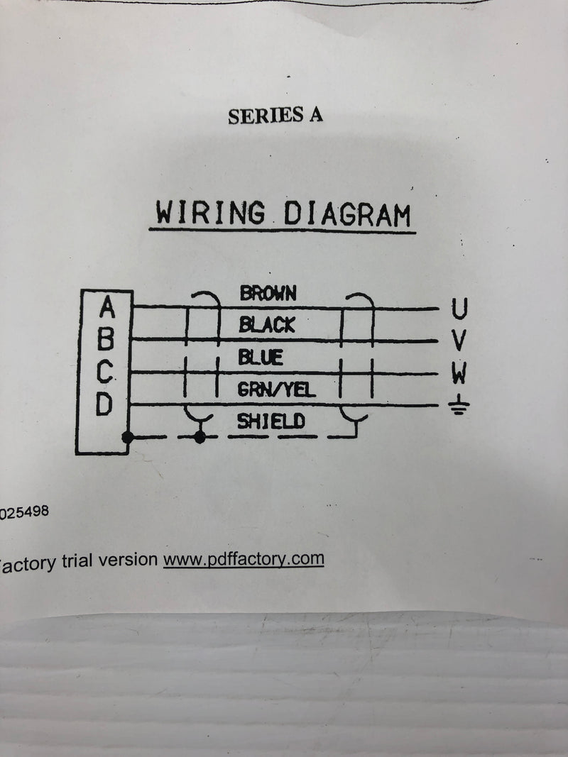 Allen-Bradley 2090-UXNPAHF-10S09 Servo Motor Power Cable Series A