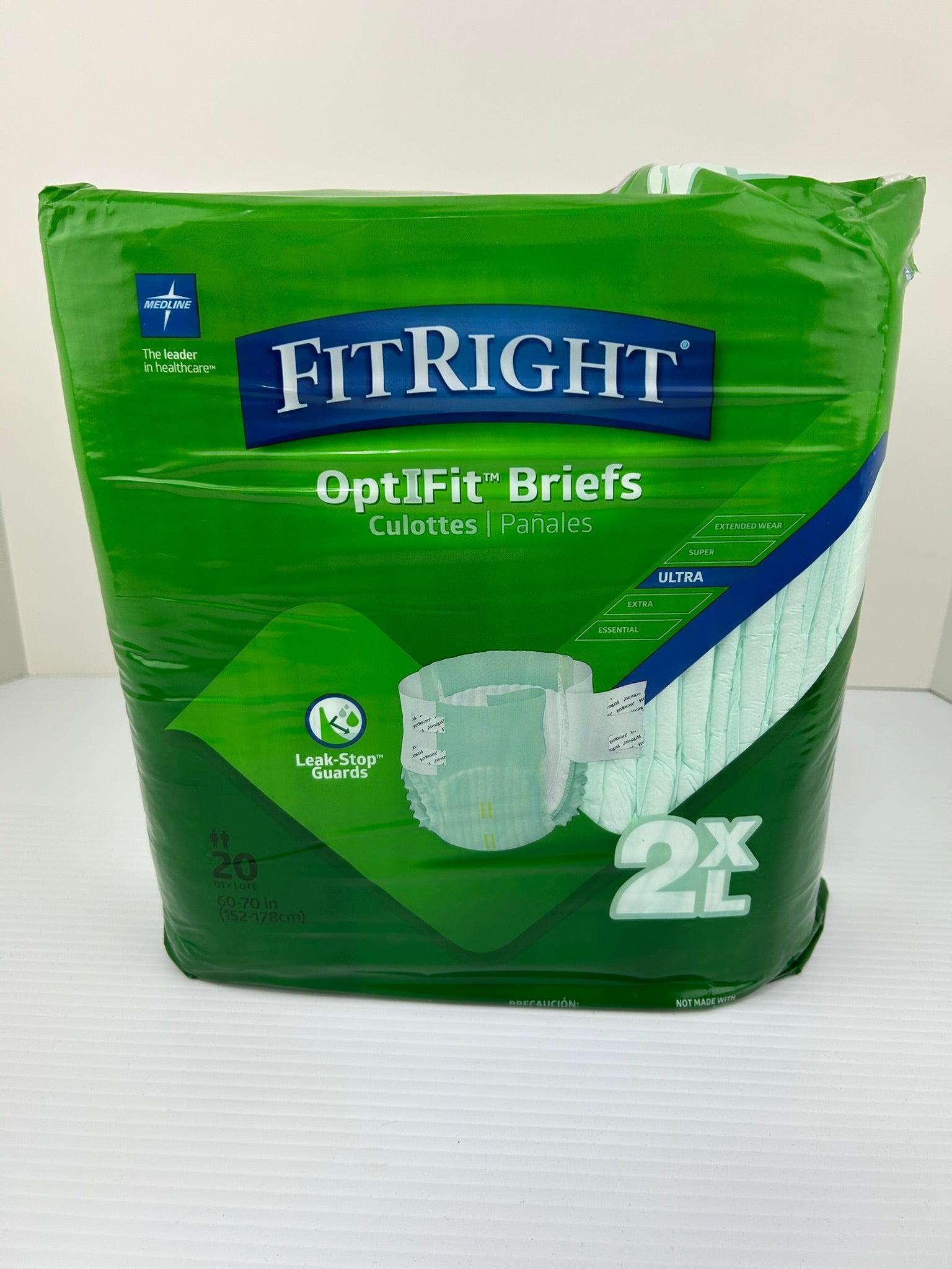 FitRight Optifit Briefs 2XL Ultra Adult Diapers - 60 to 70 Inches - Pack of 20