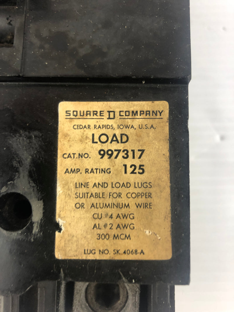 Square D 997317 Circuit Breaker 125A 3P