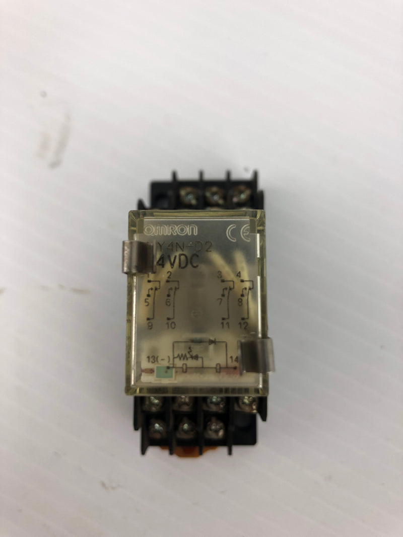 Omron MY4N-D2 Relay 24VDC and Base 05X5YF 250V 5A