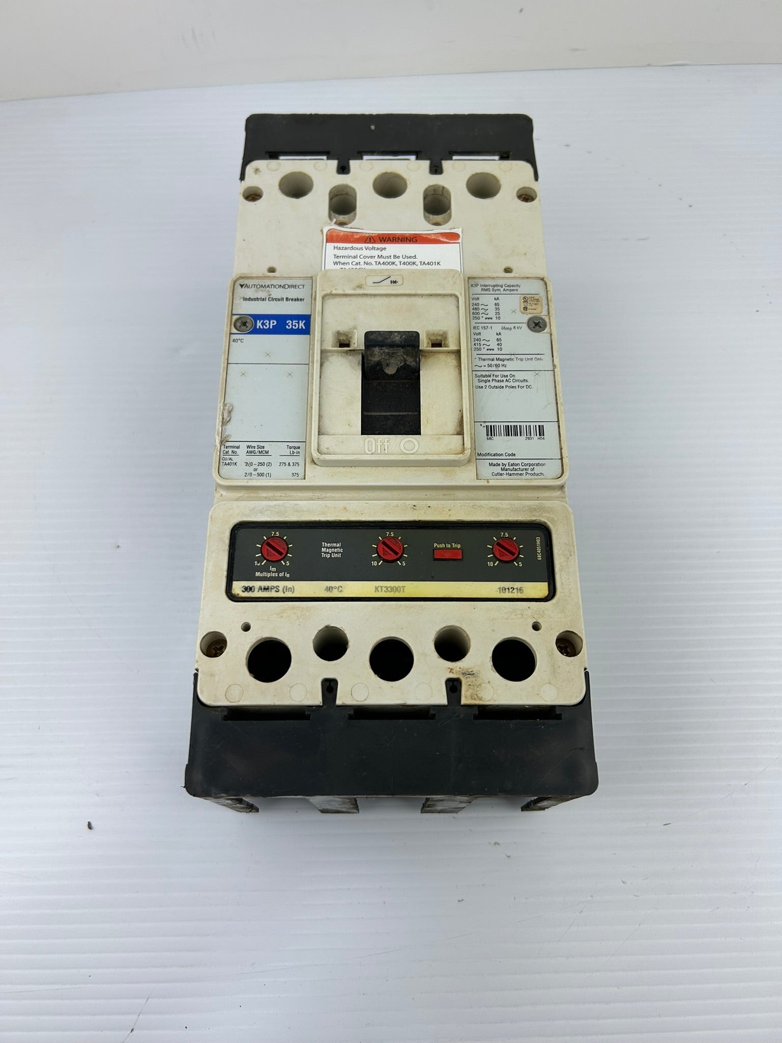 Automation Direct K3P 35K 3 Pole Circuit Breaker CU/AL TA401K