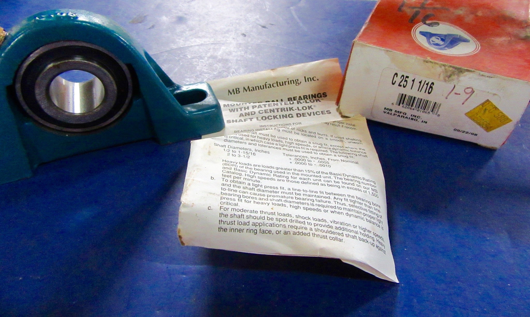 NYLA-K Mounted Ball Bearing C-25 1-1/16