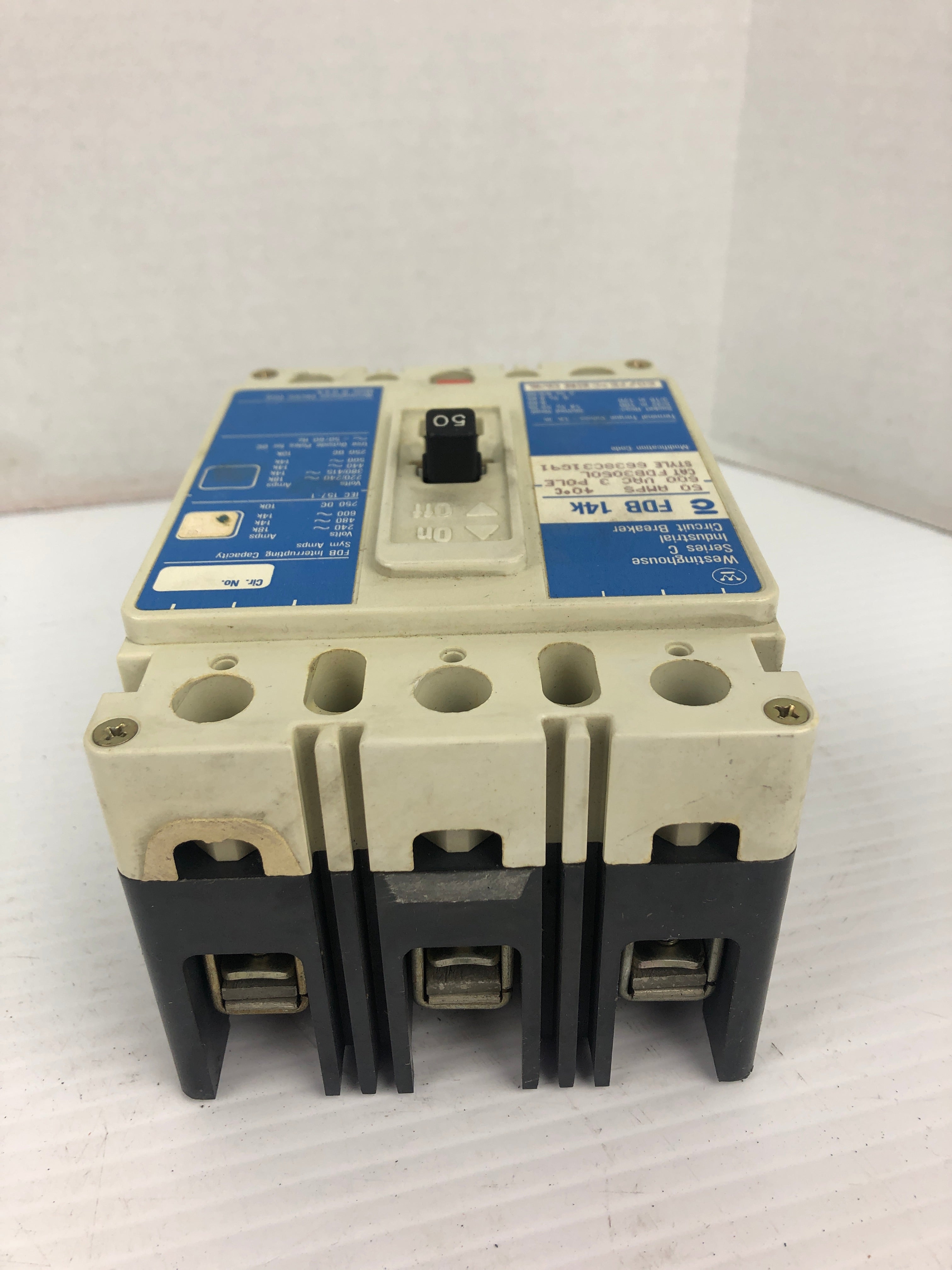 Westinghouse FDB 14K Industrial Circuit Breaker Series C 50A 600VAC 3P FDB3050L