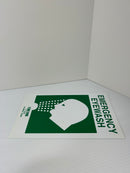 Encon 01-1128-93 Emergency Eyewash Station Sign Green 7" x 11" - Lot of 9