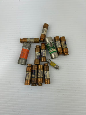 Lot of 13 - 6 Amp Industrial Fuses Tested Working Fusetron Littelfuse Amp-Trap