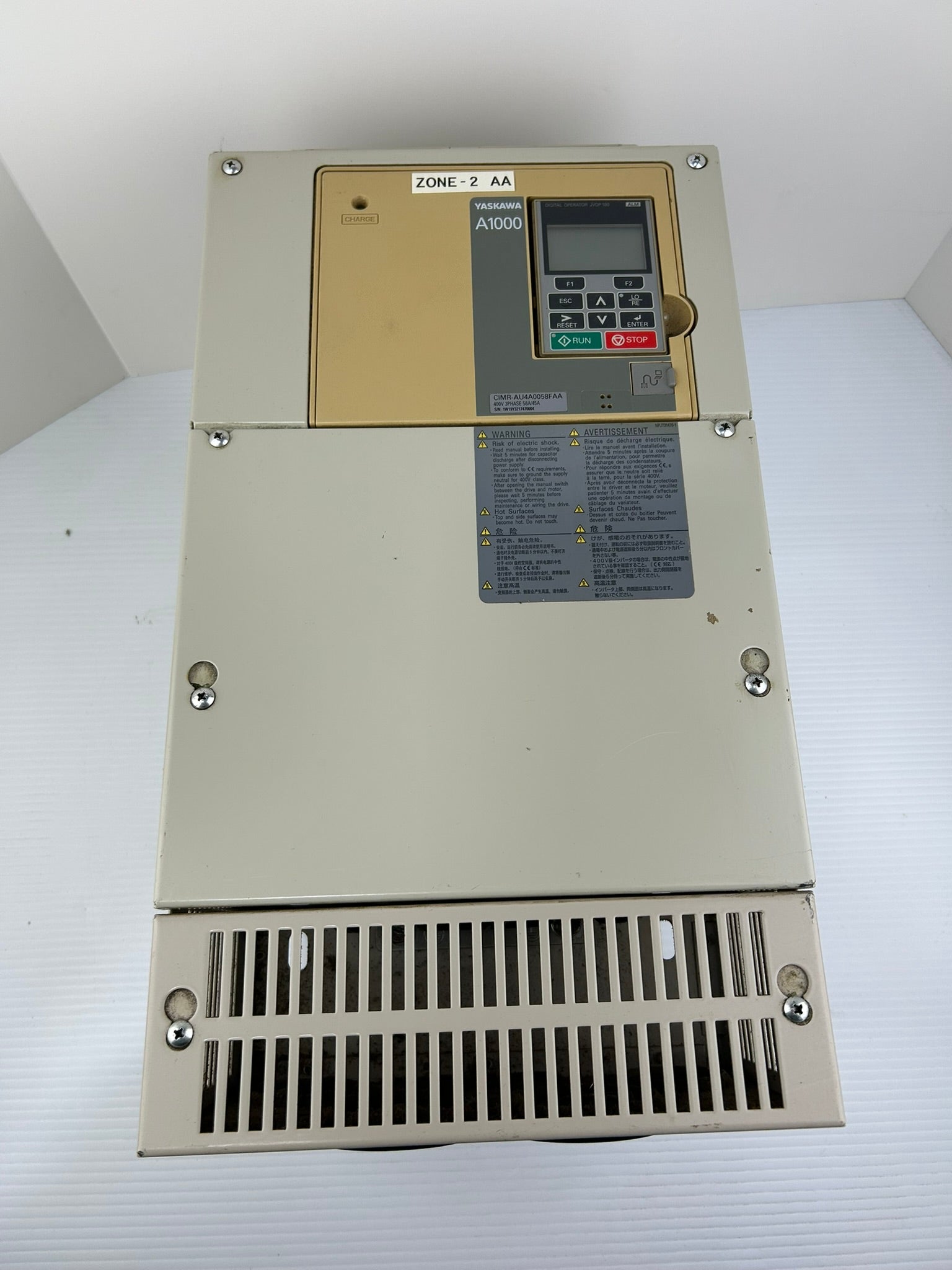 Yaskawa Electric CIMR-AU4A0058FAA Industrial AC Drive Rev E A1000
