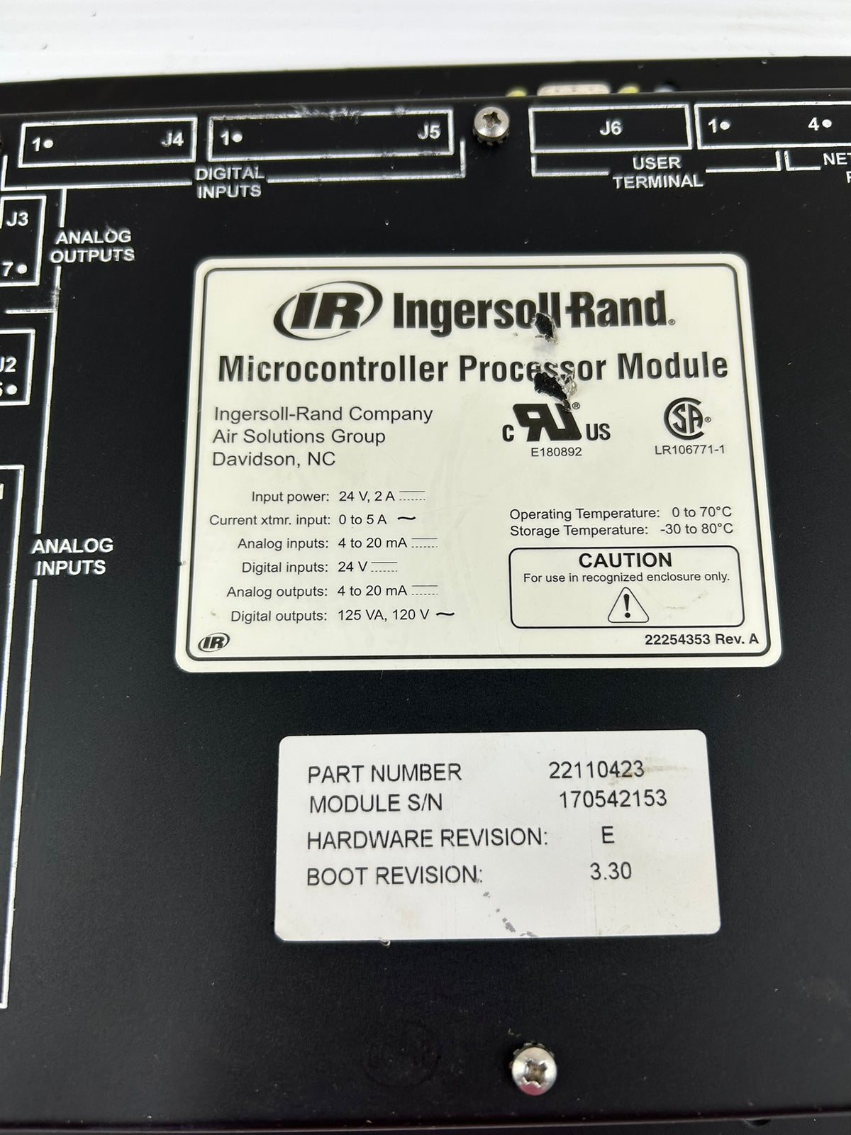 Ingersoll Rand 22110423 Microcontroller Processor Module Rev E