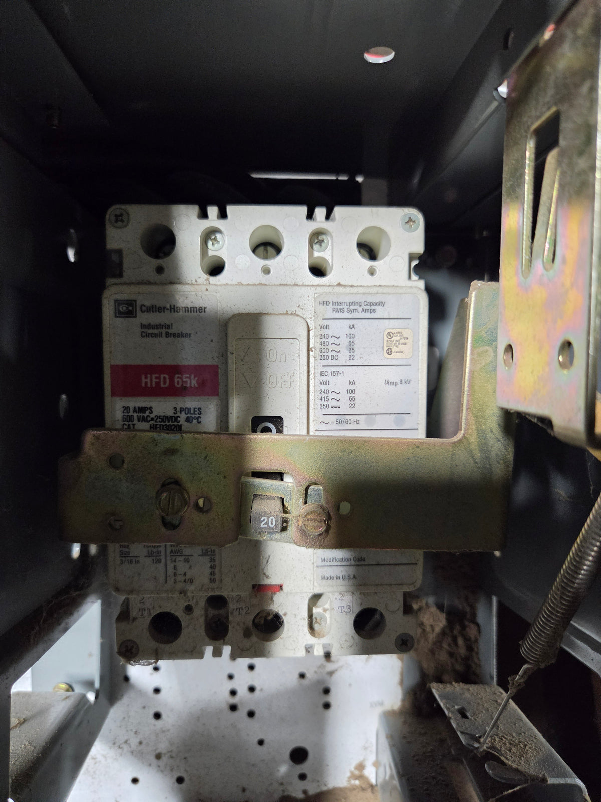 Allen Bradley 2193F-AKC MCC Bucket 50A 20A Dual Breaker Centerline 2100 No Door