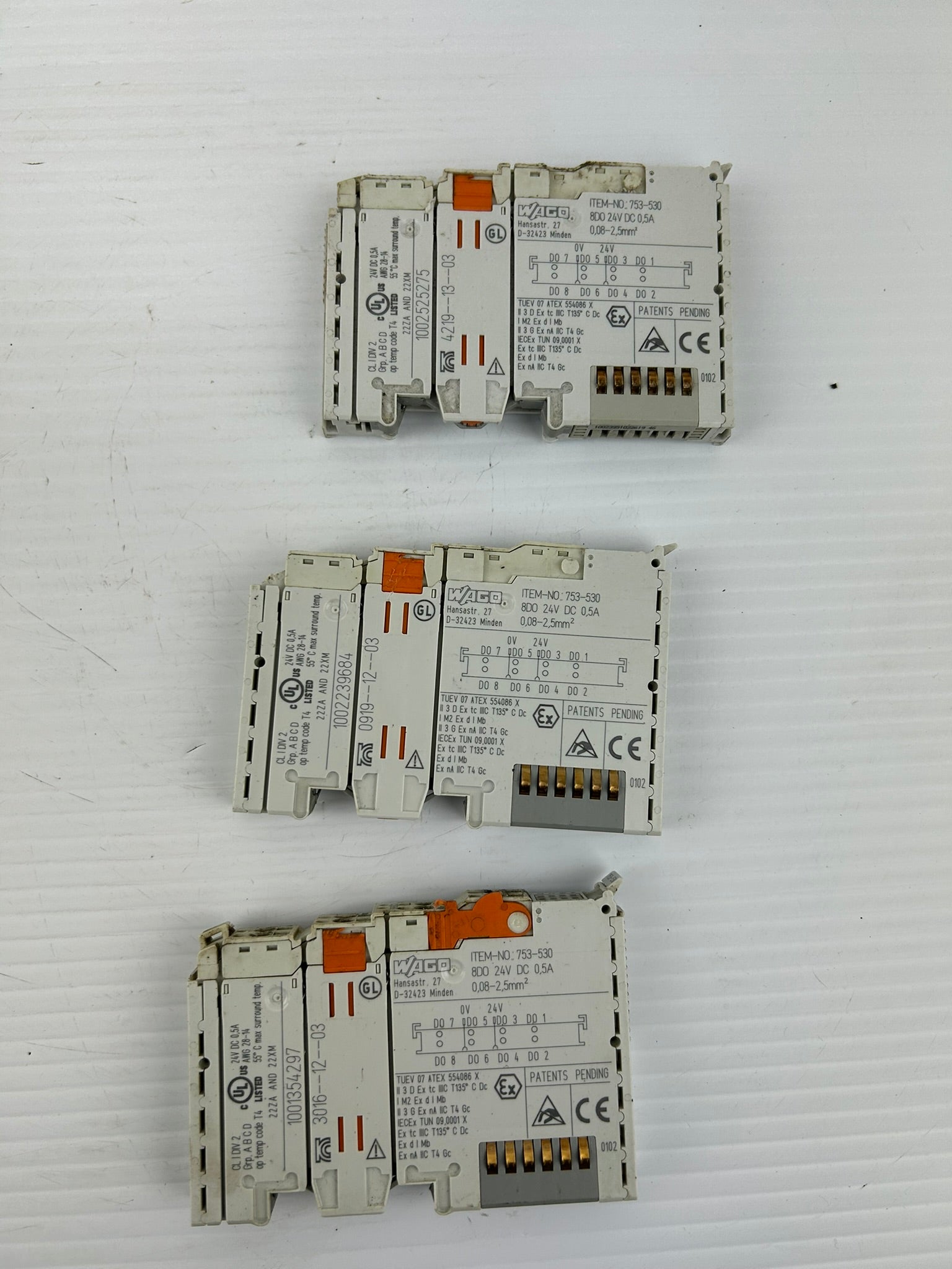 Wago 753-530 Channel Analog Output Module 8D0 24VDC 0,5A - PLC Module - Lot of 3