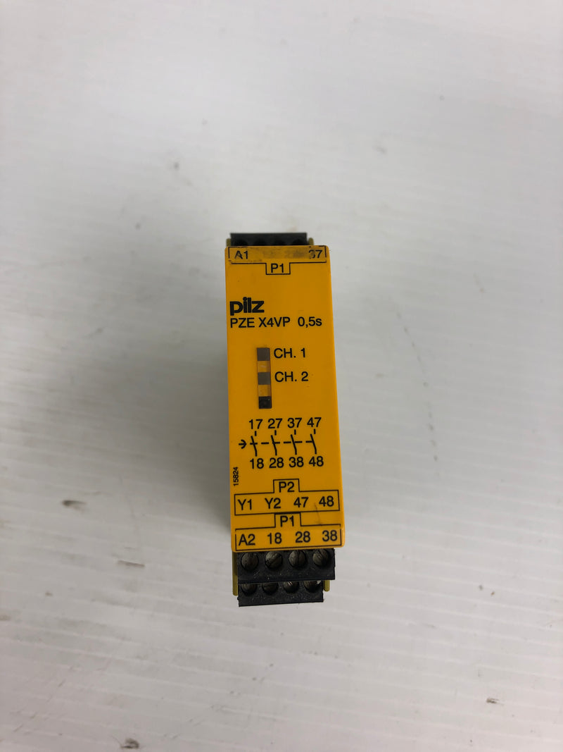 Pilz PZE X4VP Safety Relay 0,5s 24VDC 4n/o fix