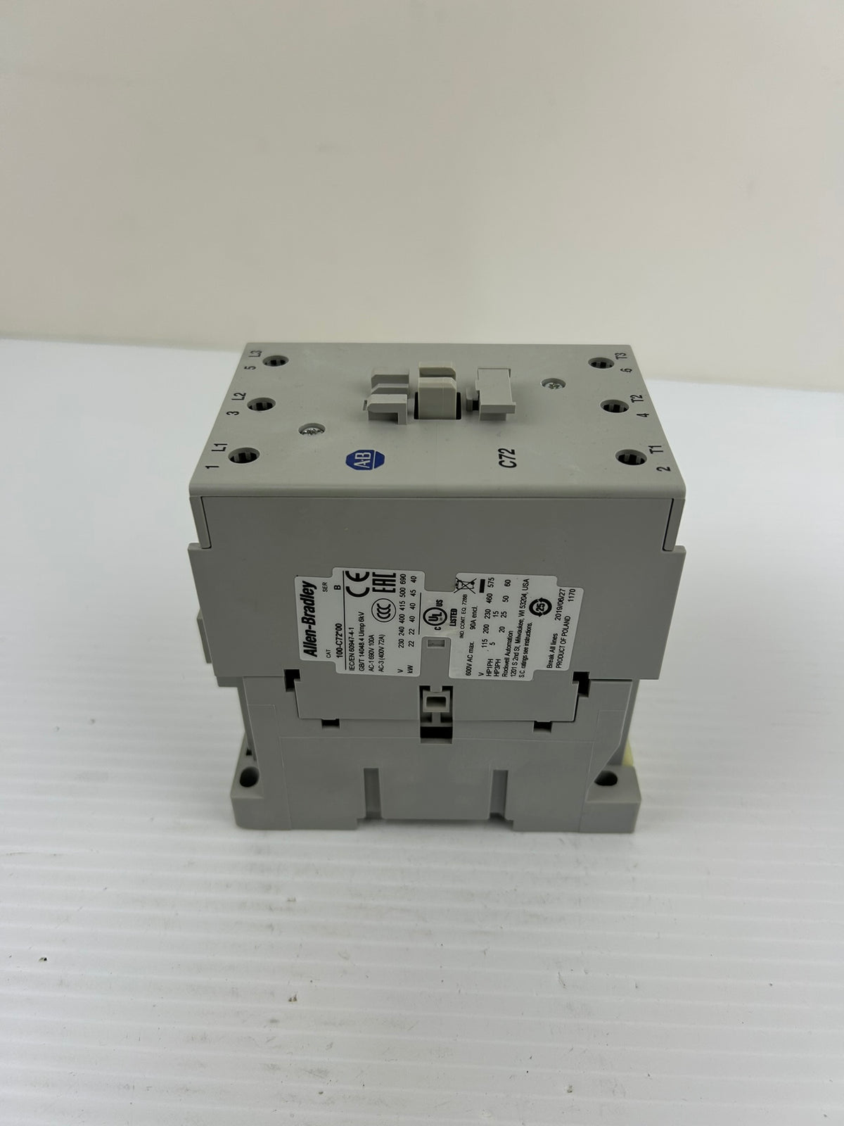 Allen-Bradley 100-C72D10 Series B Contactor 72A 400V