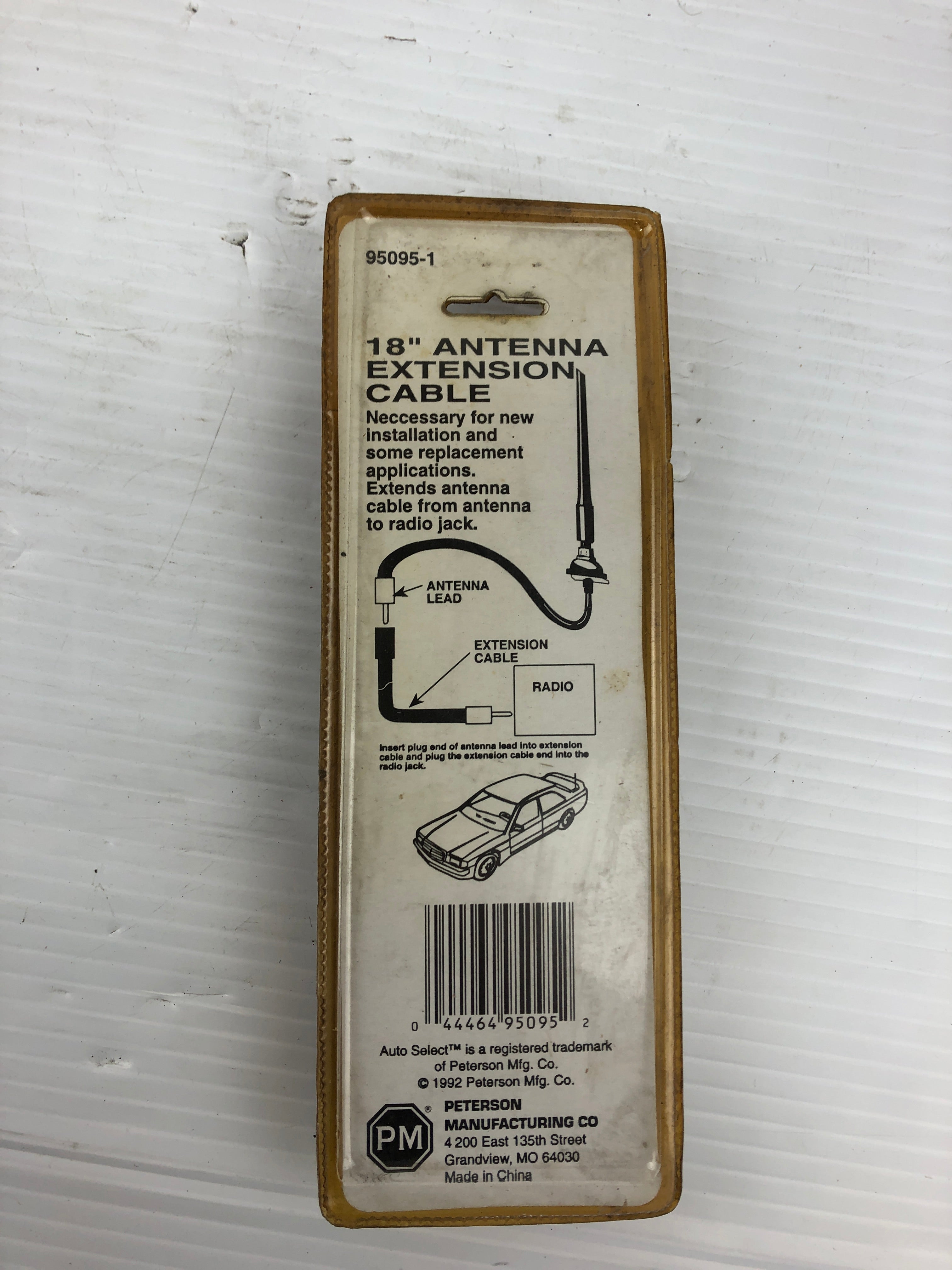 Auto Select 95095-1 Antenna Extension Cable 18"