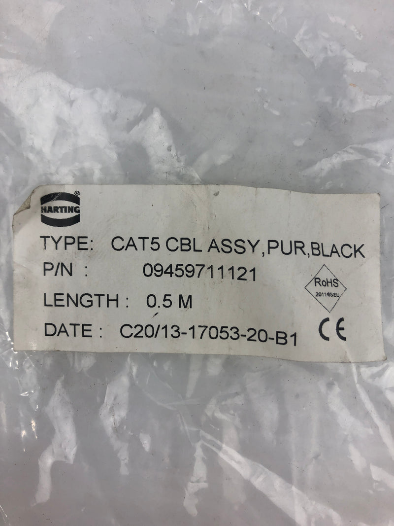 Harting Cable P/N 09459711121 Length .5M Cat5 CBL