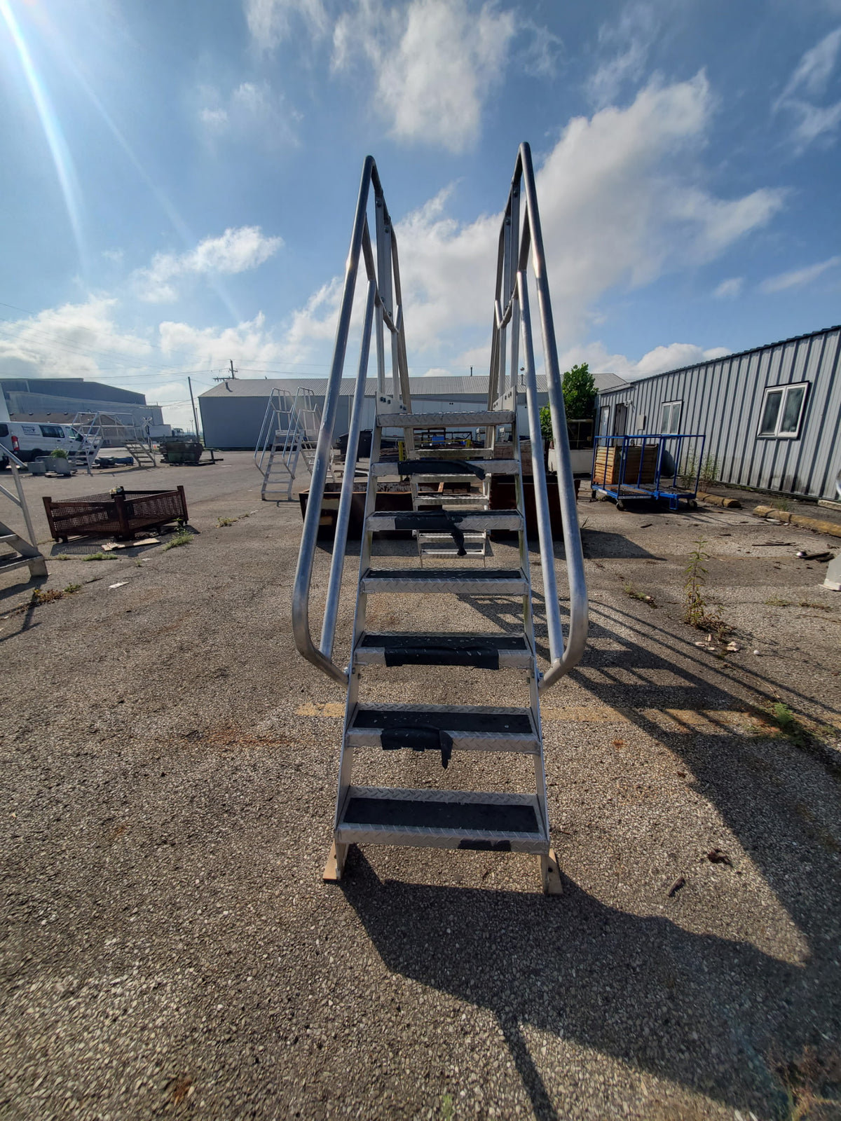 Cotterman Aluminum Crossover Bridge Ladder Platform Stairs & Handrails 131" L