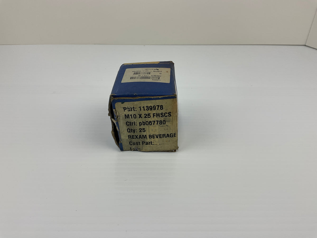 Fastenal 1139978 Screw FHSCS M10-1.5 x 25 - Box of 25 Screws