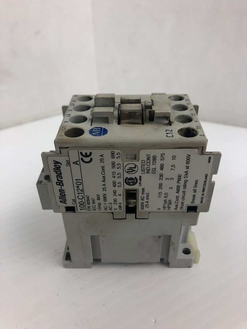 Allen-Bradley 100-C12*01 Contactor Ser. A 690V 25A 3PH 8kV - Lot of 2