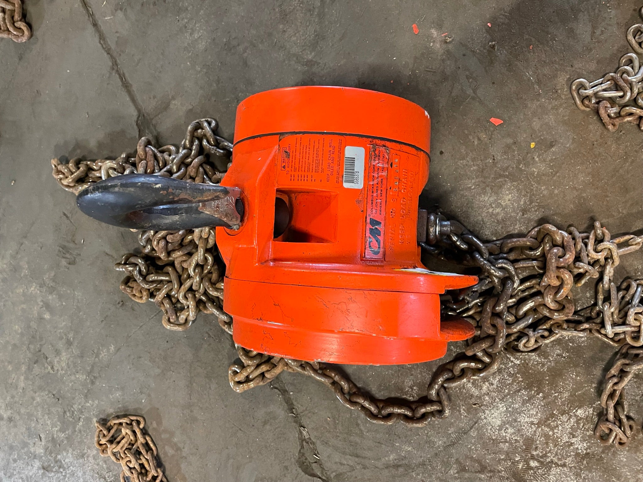 CM Cyclone 2 Ton Manual Chain Fall Hoist with Load Limiter S5853TB