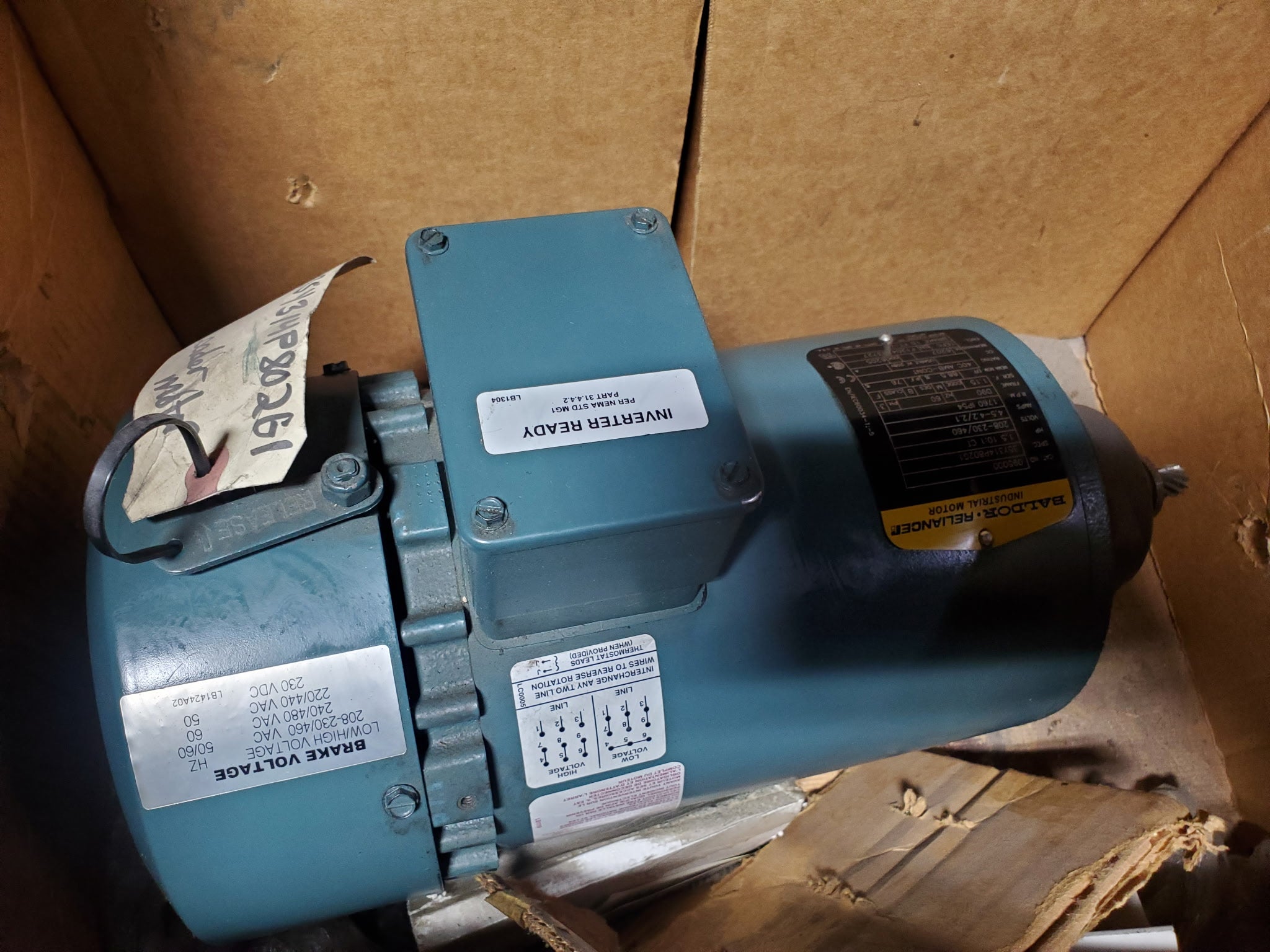 Baldor Reliance 095000 1.5HP 3PH Industrial Electric Motor 208-230/460V 1760RPM