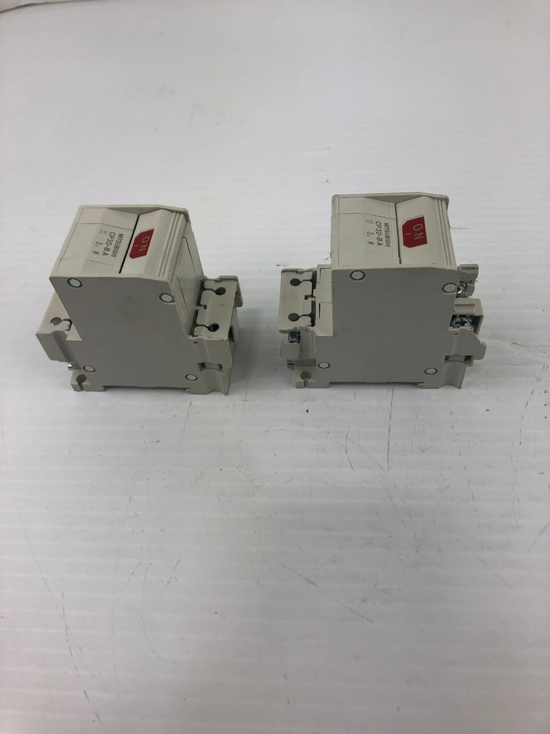 Mitsubishi Electric CP30-BA Circuit Protector 2 Pole 3A (Lot of 2)