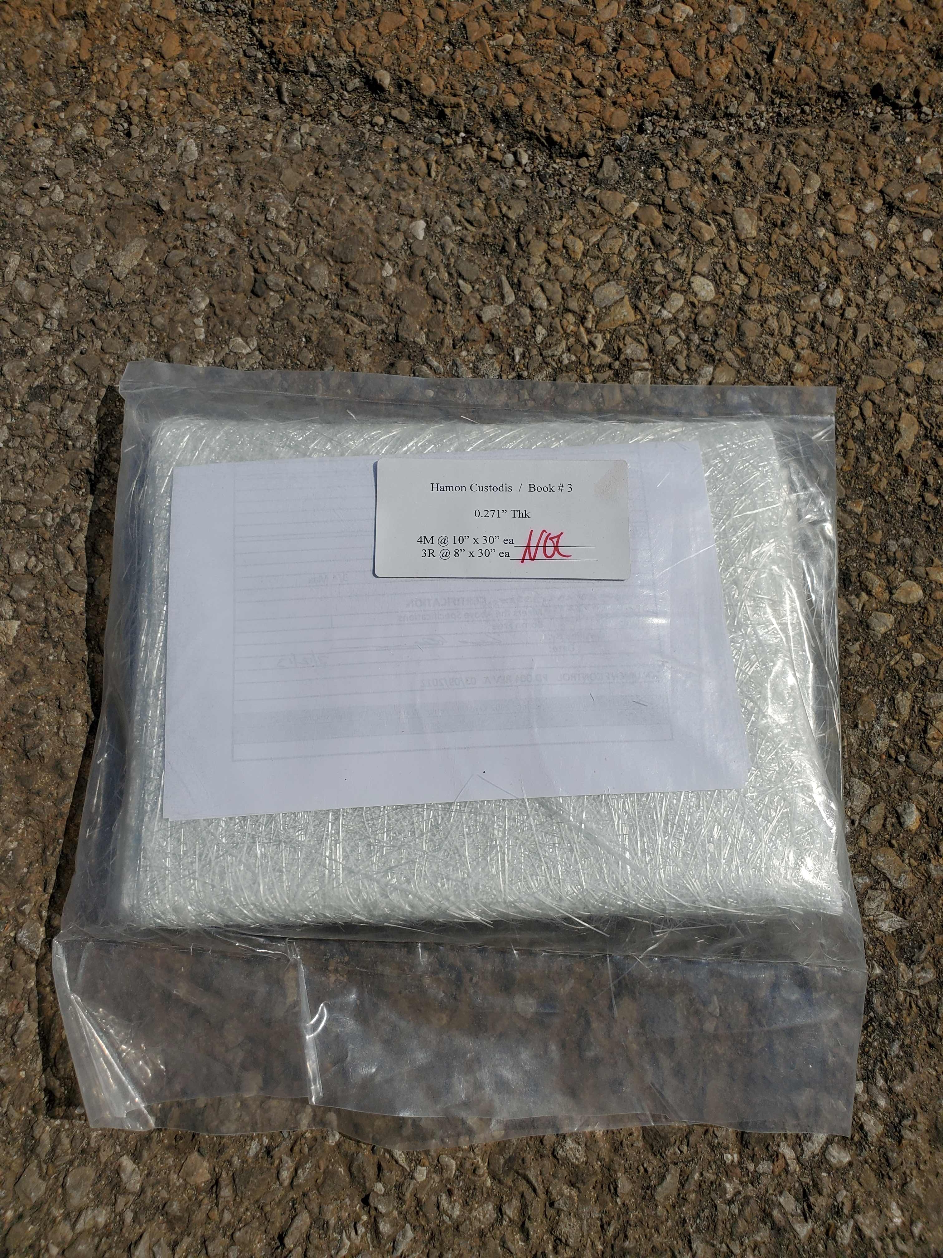 Book # 3 Fiberglass Insulation Blanket 0.271" Thick 3R @ 8" x 30"